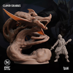 3D Printed Sordane Publishing Cloud Sharks 28 32mm D&D (Online Only)