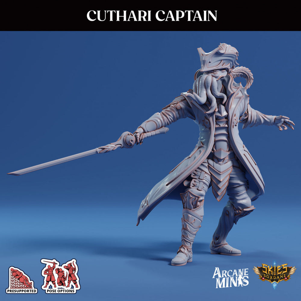 3D Printed Sordane Publishing Echoes of Madness - A Sordane Stories Cuthari Captain 28 32mm D&D (Online Only)