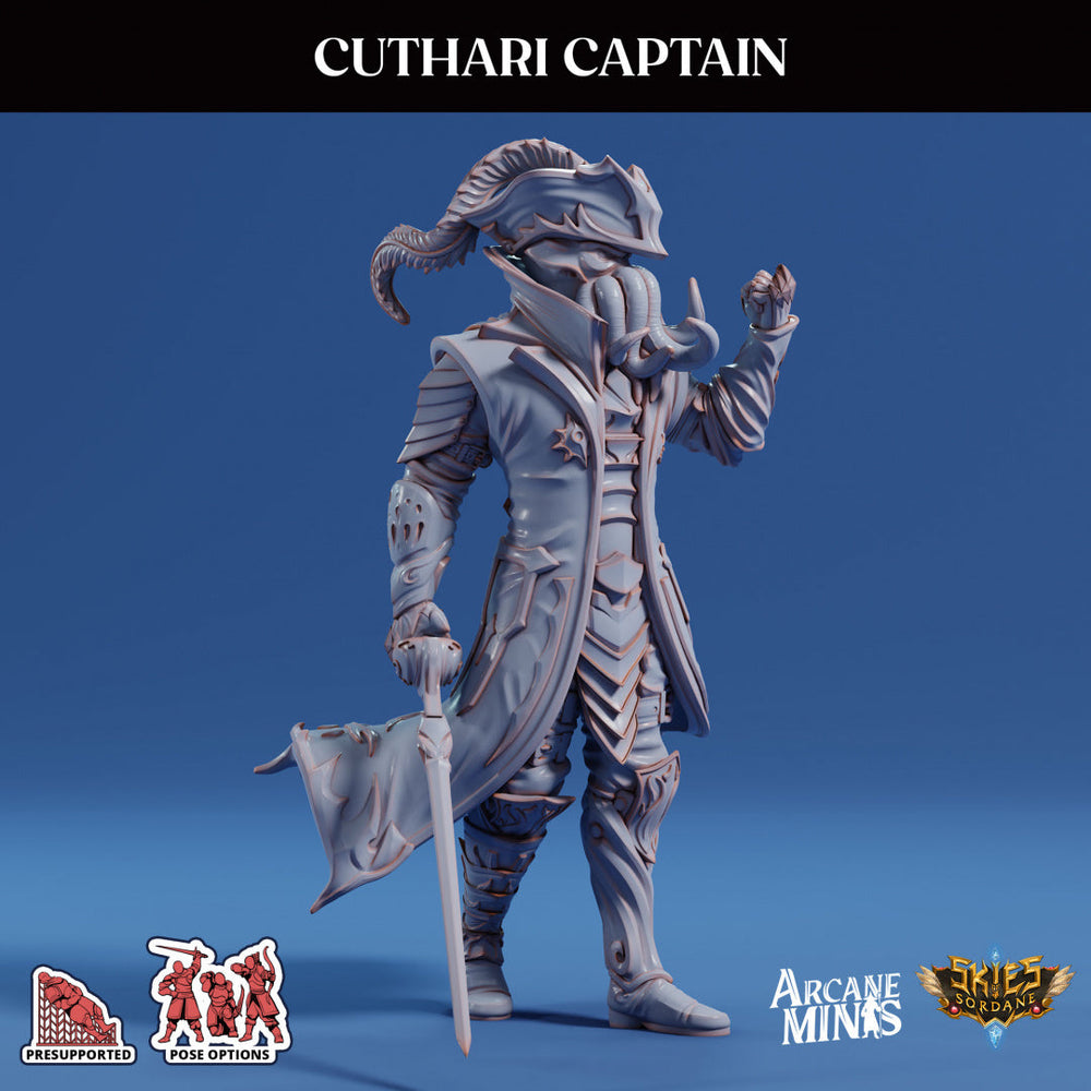 3D Printed Sordane Publishing Echoes of Madness - A Sordane Stories Cuthari Captain 28 32mm D&D (Online Only)
