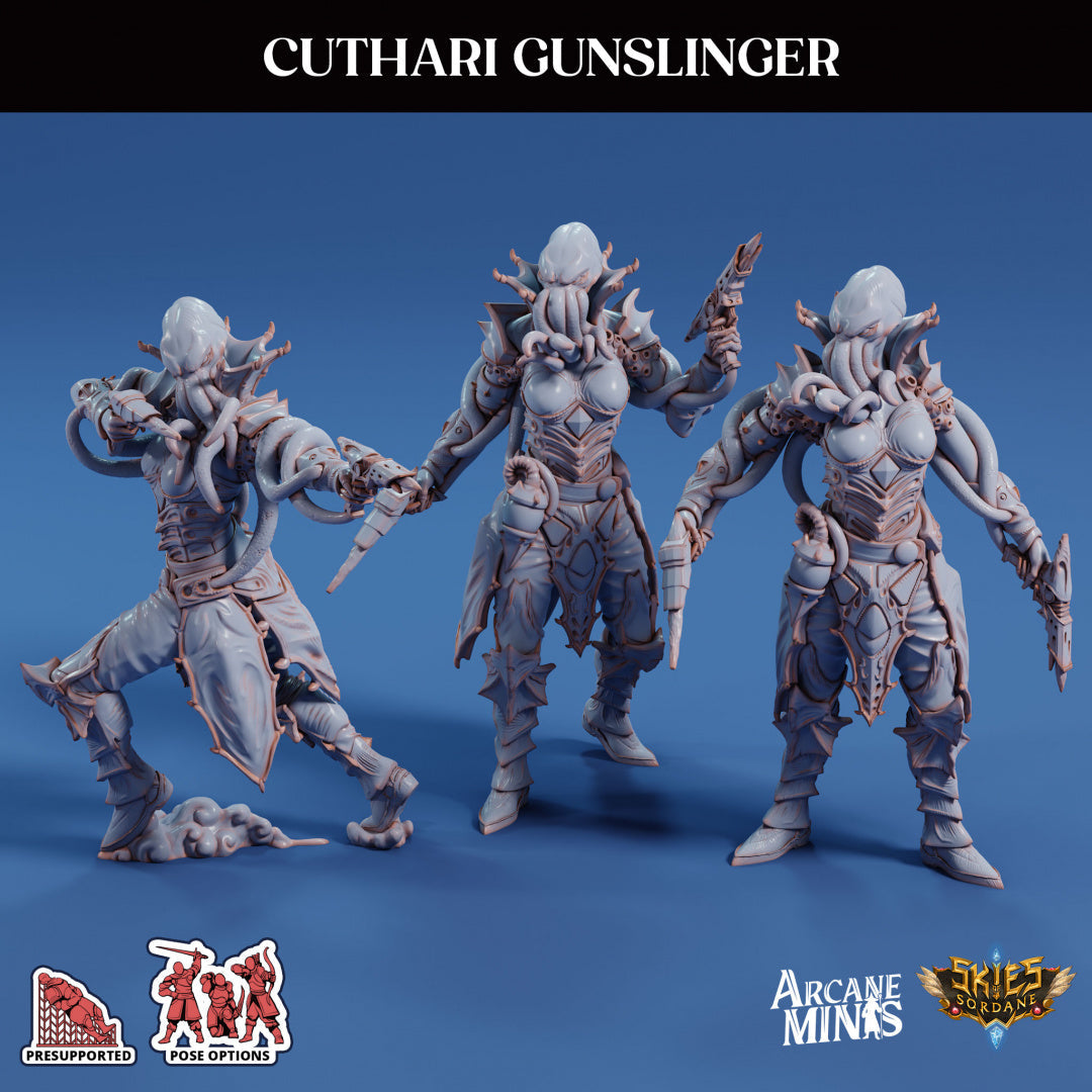 3D Printed Sordane Publishing Cuthari Gunslinger Echoes of Madness A Sordane Stories 28 32mm D&D (Online Only)