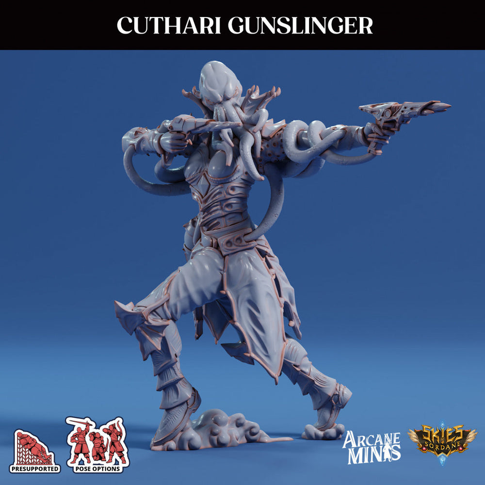 3D Printed Sordane Publishing Cuthari Gunslinger Echoes of Madness A Sordane Stories 28 32mm D&D (Online Only)