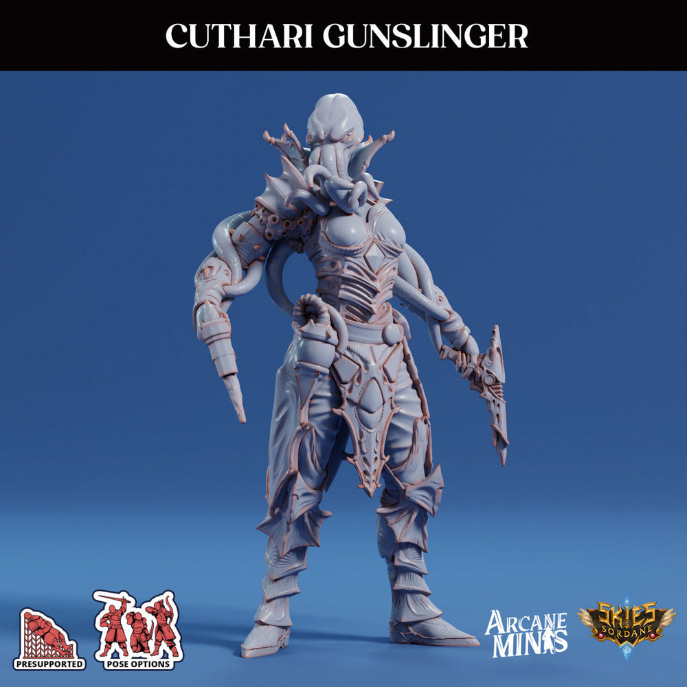 3D Printed Sordane Publishing Cuthari Gunslinger Echoes of Madness A Sordane Stories 28 32mm D&D (Online Only)