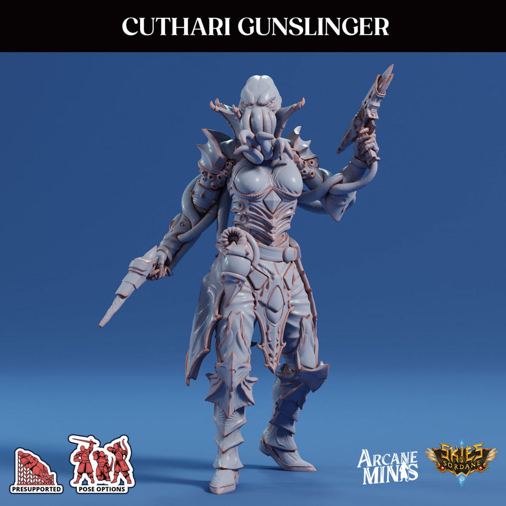 3D Printed Sordane Publishing Cuthari Gunslinger Echoes of Madness A Sordane Stories 28 32mm D&D (Online Only)