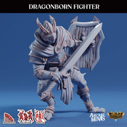 3D Printed Sordane Publishing Arcane Minis Dragonborn Fighter Scrapper Pirates Set 28 32mm D&D (Online Only)