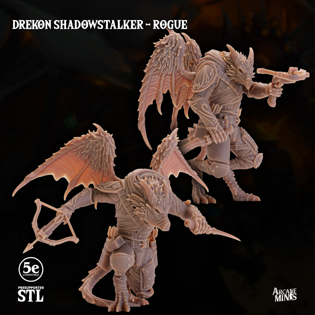 3D Printed Sordane Publishing Drekon Shadowstalker Rogue Set 28 32mm D&D (Online Only)