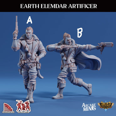 3D Printed Sordane Publishing Arcane Minis Earth Elemdar Artificer Mighty Skies A Sordane Stories Set 28 32mm D&D (Online Only)