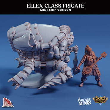 3D Printed Sordane Publishing Arcane Minis Mini Ship - Ellex Frigate 28 32mm D&D (Online Only)
