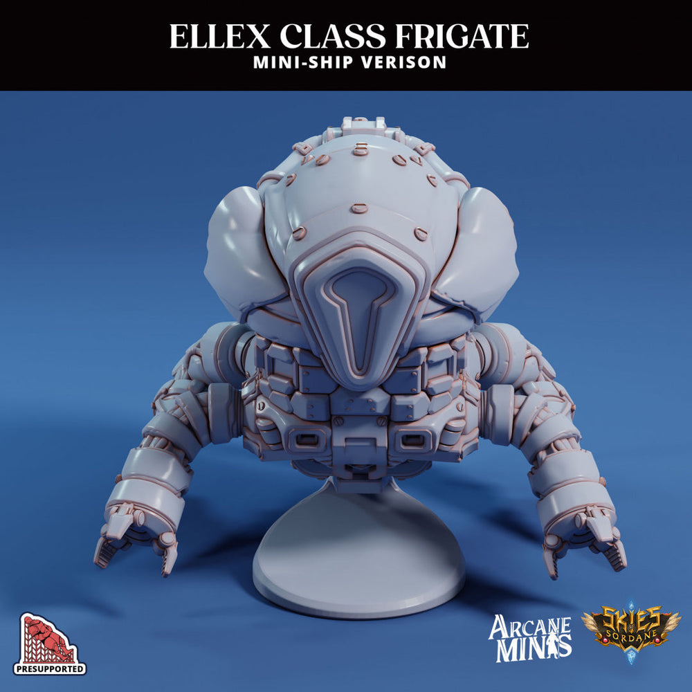 3D Printed Sordane Publishing Arcane Minis Mini Ship - Ellex Frigate 28 32mm D&D (Online Only)