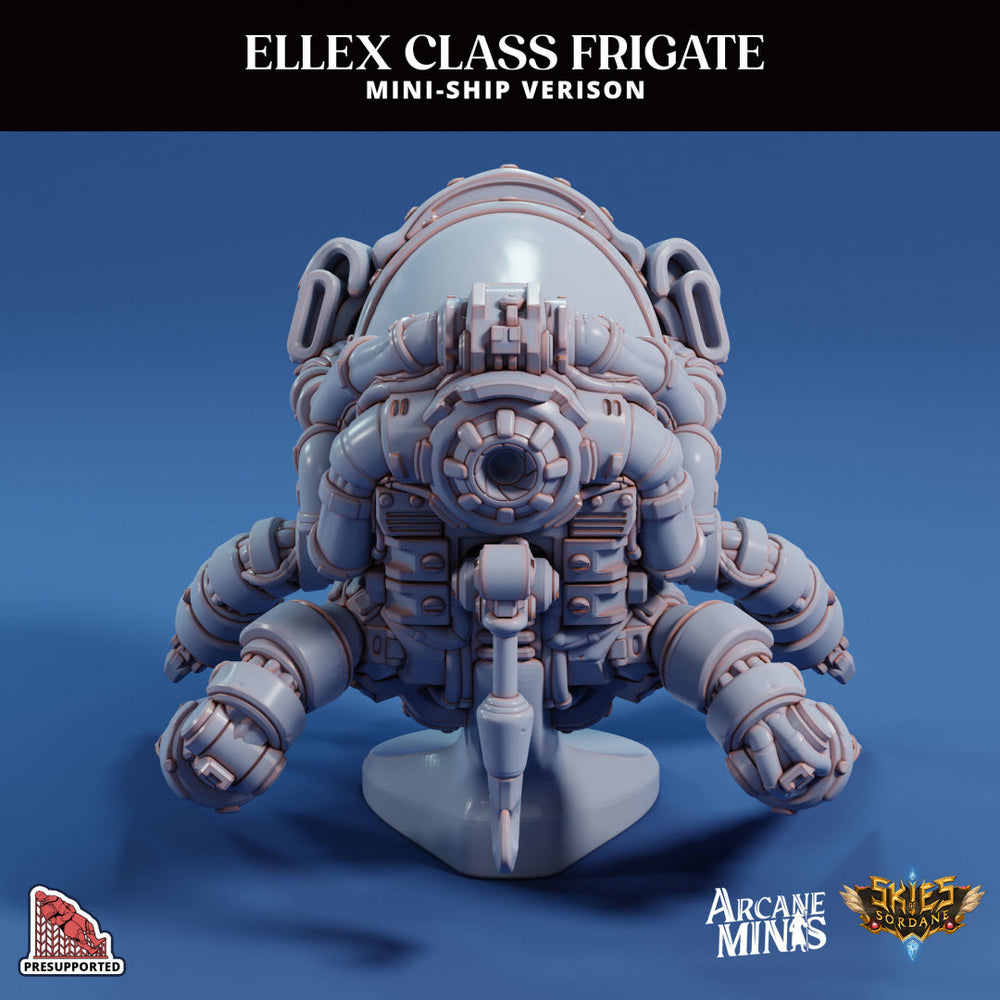 3D Printed Sordane Publishing Arcane Minis Mini Ship - Ellex Frigate 28 32mm D&D (Online Only)