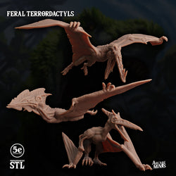 3D Printed Sordane Publishing Feral Terrordactyls 28 32mm D&D (Online Only)