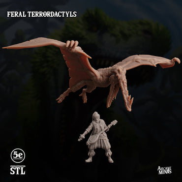 3D Printed Sordane Publishing Feral Terrordactyls 28 32mm D&D (Online Only)