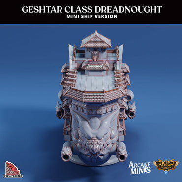 3D Printed Sordane Publishing Arcane Minis Mini Ship - Geshtar Dreadnought 28 32mm D&D (Online Only)