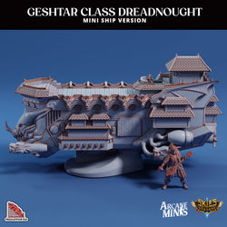 3D Printed Sordane Publishing Arcane Minis Mini Ship - Geshtar Dreadnought 28 32mm D&D (Online Only)