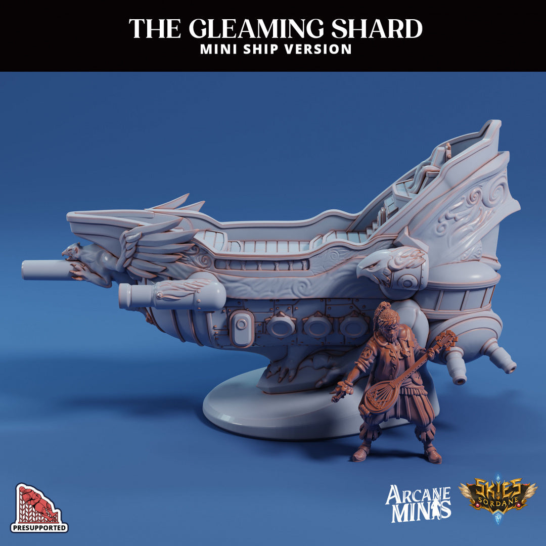 3D Printed Sordane Publishing Arcane Minis The Gleaming Shard Mini Ship 28 32mm D&D (Online Only)
