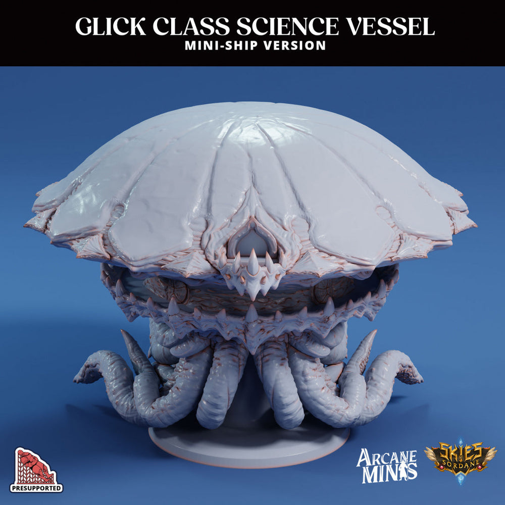 3D Printed Sordane Publishing Arcane Minis Mini Ship - Glick Science Vessel 28 32mm D&D (Online Only)