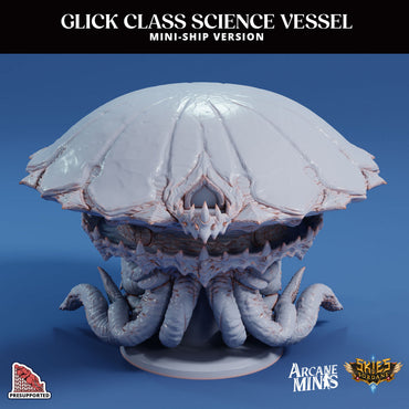 3D Printed Sordane Publishing Arcane Minis Mini Ship - Glick Science Vessel 28 32mm D&D (Online Only)