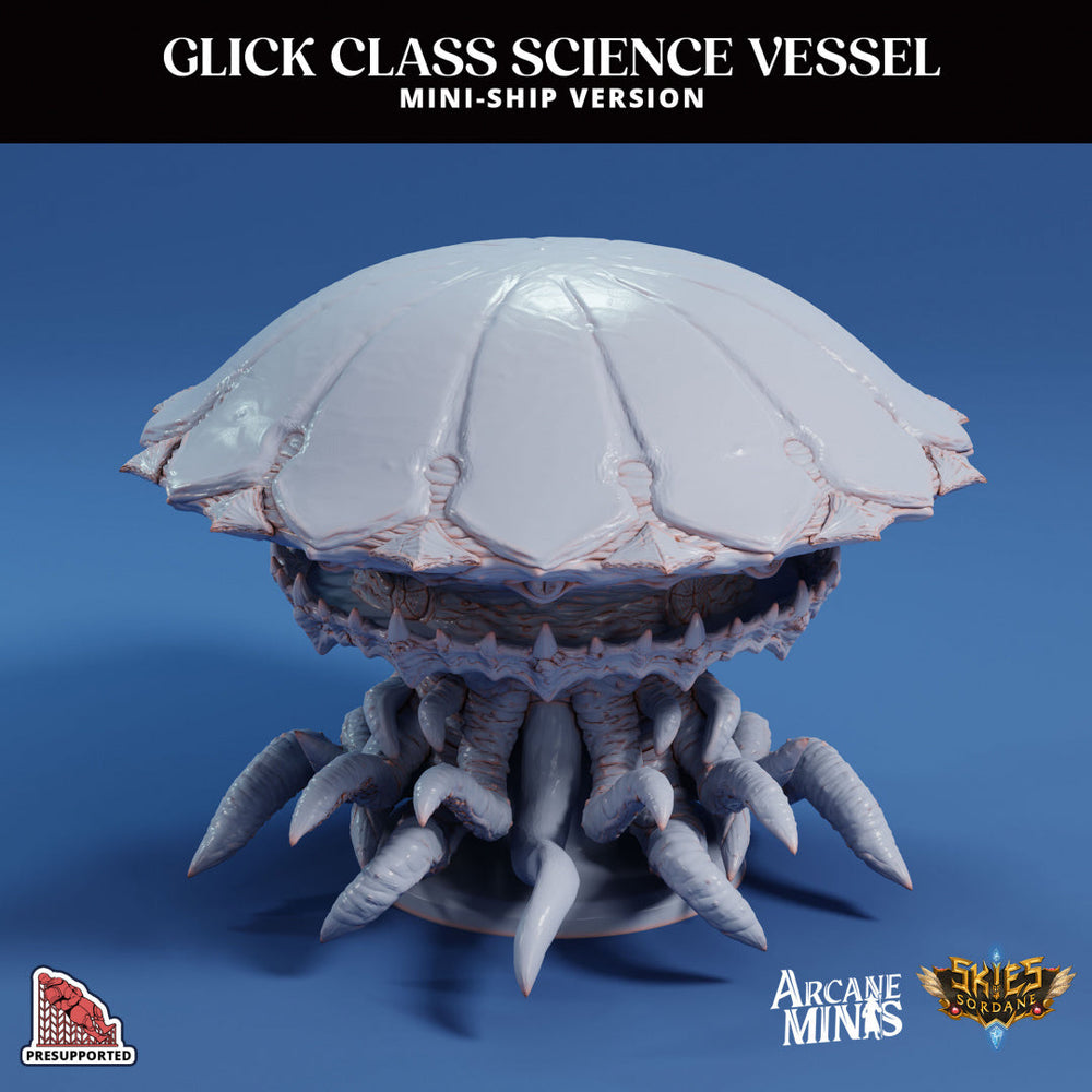 3D Printed Sordane Publishing Arcane Minis Mini Ship - Glick Science Vessel 28 32mm D&D (Online Only)