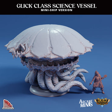 3D Printed Sordane Publishing Arcane Minis Mini Ship - Glick Science Vessel 28 32mm D&D (Online Only)