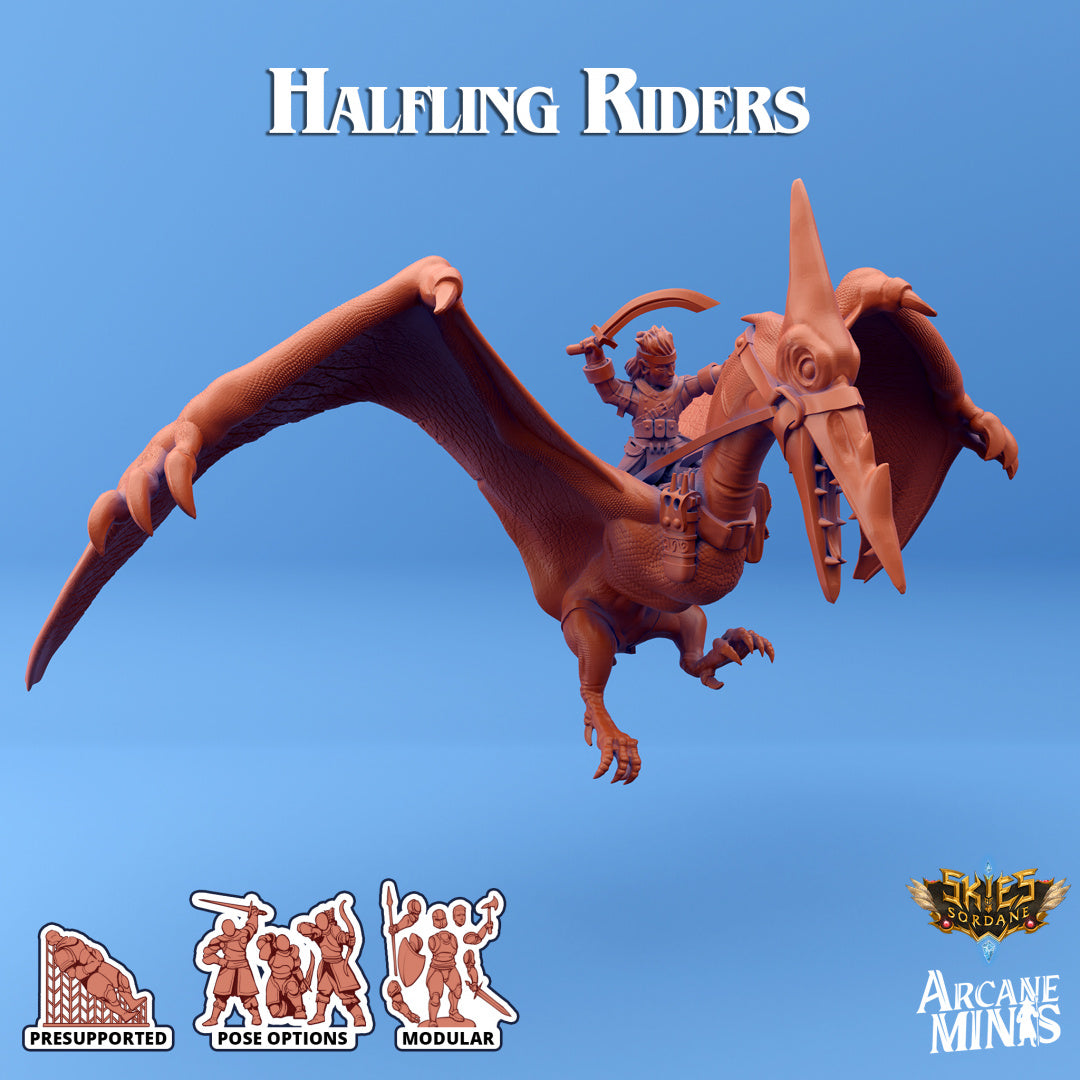 3D Printed Sordane Publishing - Halfling Rider 3 28 32mm D&D (Online Only)