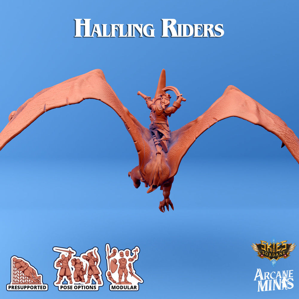 3D Printed Sordane Publishing - Halfling Rider 3 28 32mm D&D (Online Only)