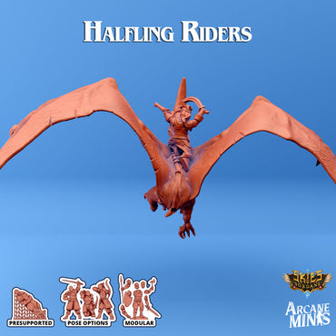3D Printed Sordane Publishing - Halfling Rider 3 28 32mm D&D (Online Only)