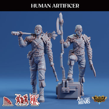 3D Printed Sordane Publishing Arcane Minis Human Artificer Scrapper Pirates Set 28 32mm D&D (Online Only)
