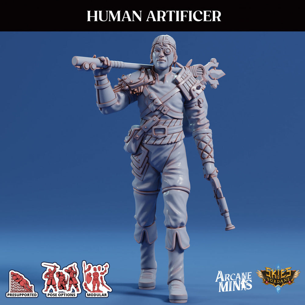 3D Printed Sordane Publishing Arcane Minis Human Artificer Scrapper Pirates Set 28 32mm D&D (Online Only)