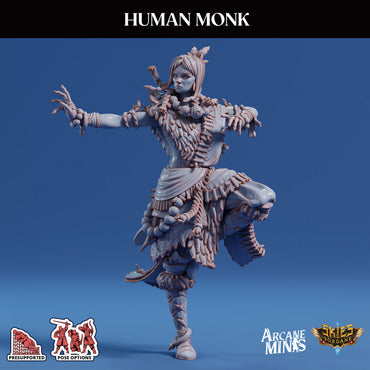 3D Printed Sordane Publishing Human Monk Female 28 32mm D&D (Online Only)