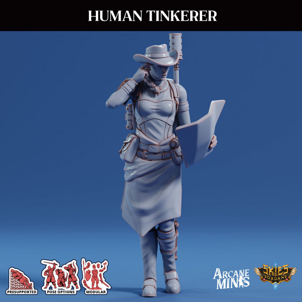 3D Printed Sordane Publishing Arcane Minis Human Tinkerer Scrapper Pirates Set 28 32mm D&D (Online Only)
