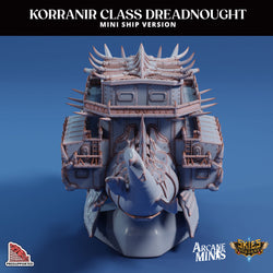 3D Printed Sordane Publishing Arcane Minis Mini Ship - Korranir Class Dreadnought 28 32mm D&D (Online Only)