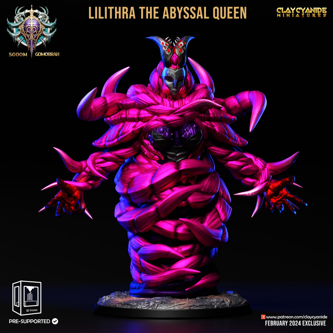 3D Printed Clay Cyanide Abominations of Gomorrah - Lilithra The Abyssal Queen 28mm 32mm D&D (Online Only)