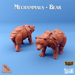 3D Printed Sordane Publishing Arcane Minis Mechanimals Set Mechanimal Bear 28 32mm D&D (Online Only)