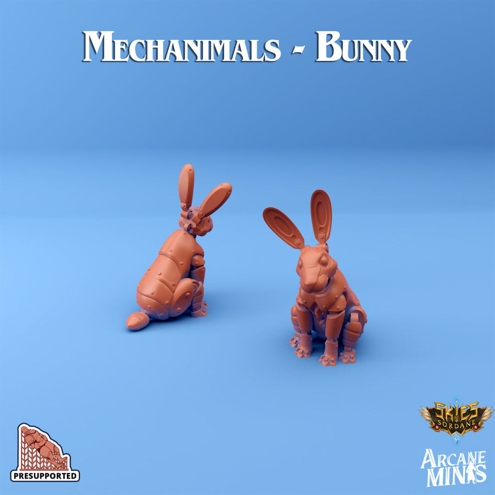 3D Printed Sordane Publishing Arcane Minis Mechanimals Set Mechanimal Bunny 28 32mm D&D (Online Only)