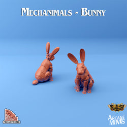 3D Printed Sordane Publishing Arcane Minis Mechanimals Set Mechanimal Bunny 28 32mm D&D (Online Only)