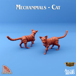 3D Printed Sordane Publishing Arcane Minis Mechanimal Cat Mechanimals Set 28mm 32mm D&D (Online Only)