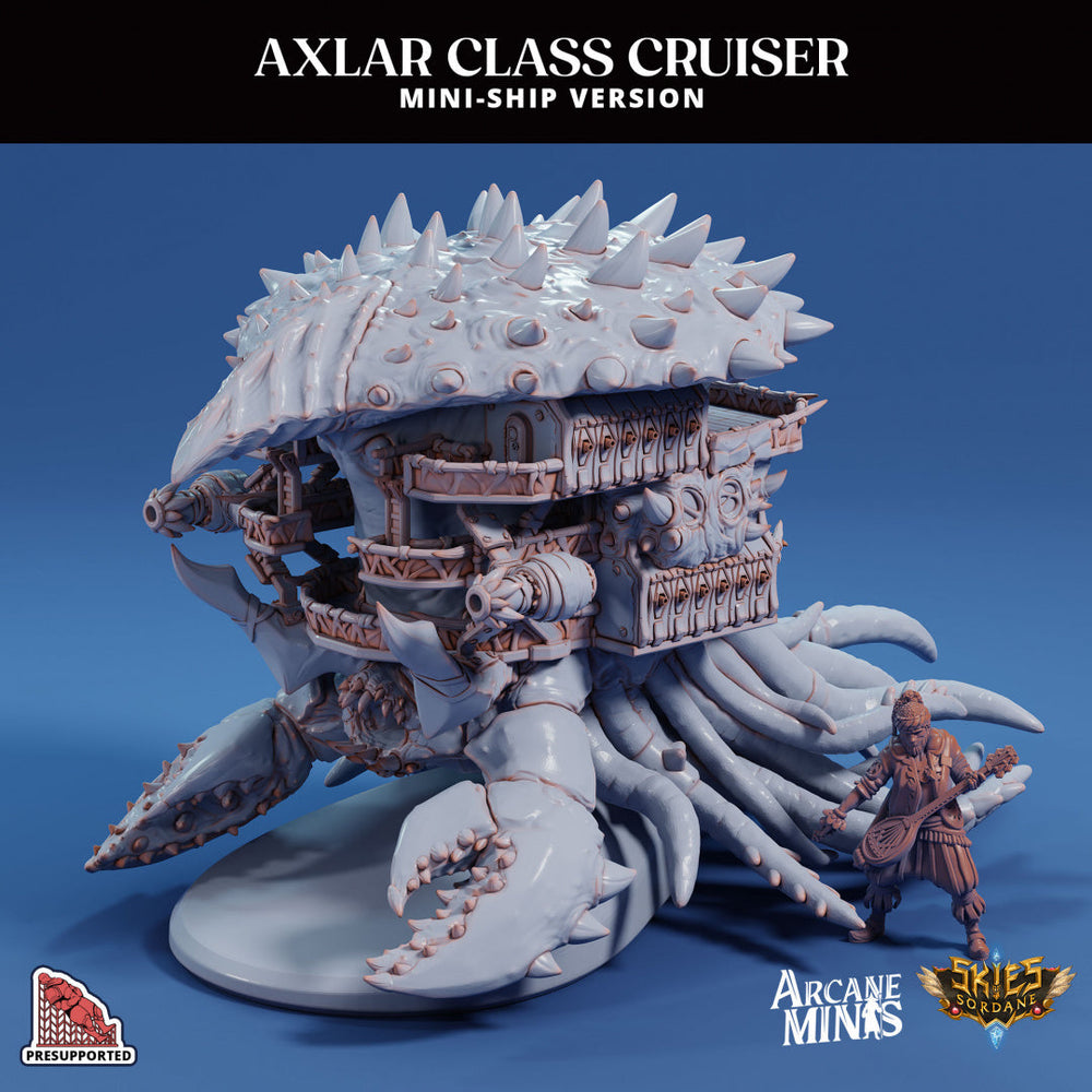 3D Printed Sordane Publishing Arcane Minis Mini Ship - Axlar Class Cruiser 28 32mm D&D (Online Only)