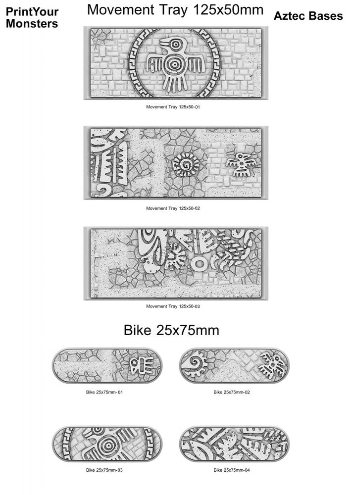 3D Printed Fantastic Plants and Rocks Movement Tray Aztec Bases Set 3 (Online Only)