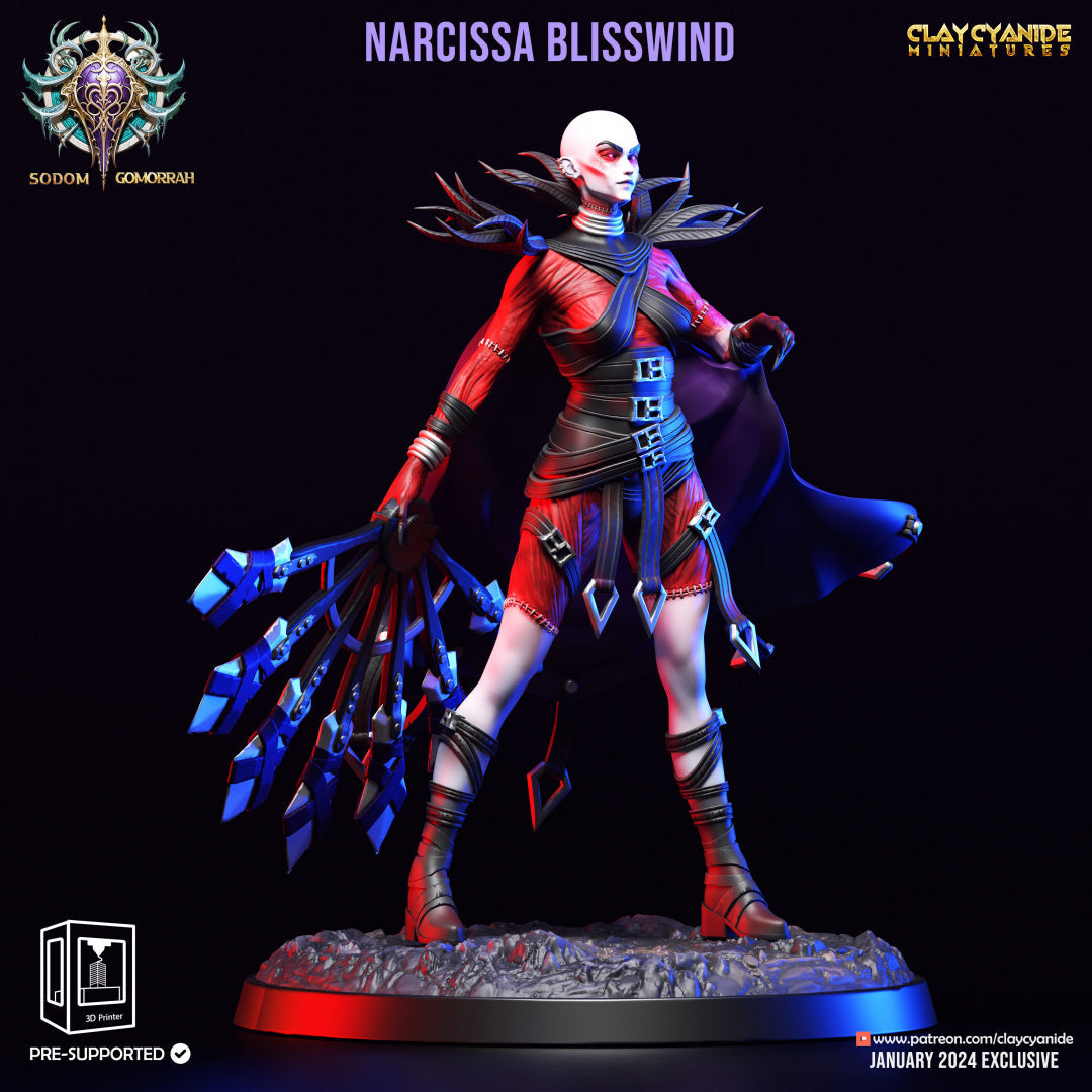 3D Printed Clay Cyanide Sodom Gomorrah - Narcissa Blisswind 28mm 32 mm D&D (Online Only)