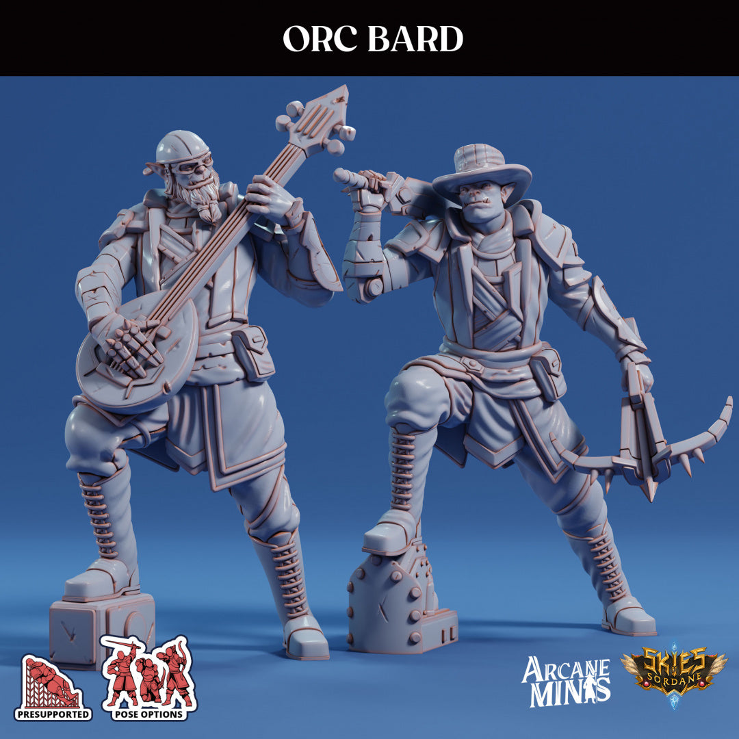 3D Printed Sordane Publishing Arcane Minis Orc Bard Scrapper Pirates Set 28 32mm D&D (Online Only)