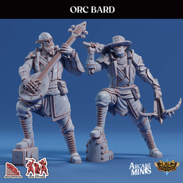 3D Printed Sordane Publishing Arcane Minis Orc Bard Scrapper Pirates Set 28 32mm D&D (Online Only)