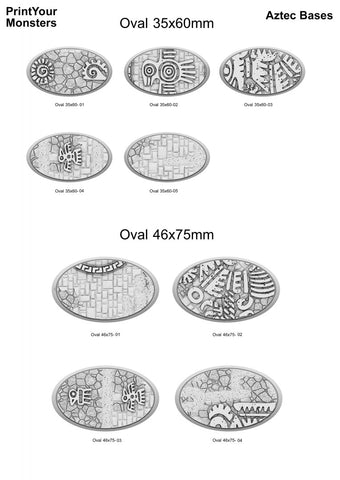 3D Printed Fantastic Plants and Rocks Oval Bases Aztec Bases 28mm - 32mm D&D Wargaming (Online Only)