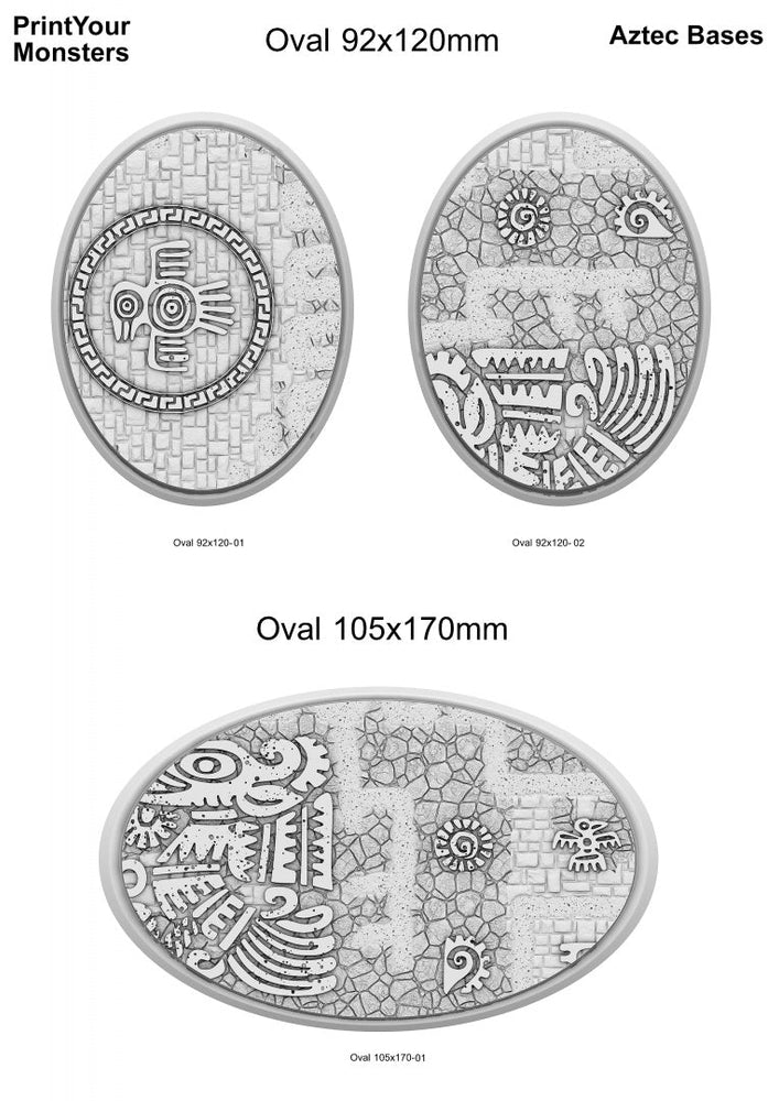 3D Printed Fantastic Plants and Rocks Oval Bases Aztec Bases 28mm - 32mm D&D Wargaming (Online Only)