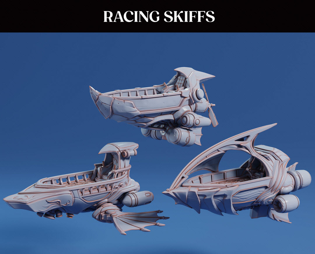 3D Printed Sordane Publishing Arcane Minis Mini Ship - Skiffs Set 28 32mm D&D (Online Only)