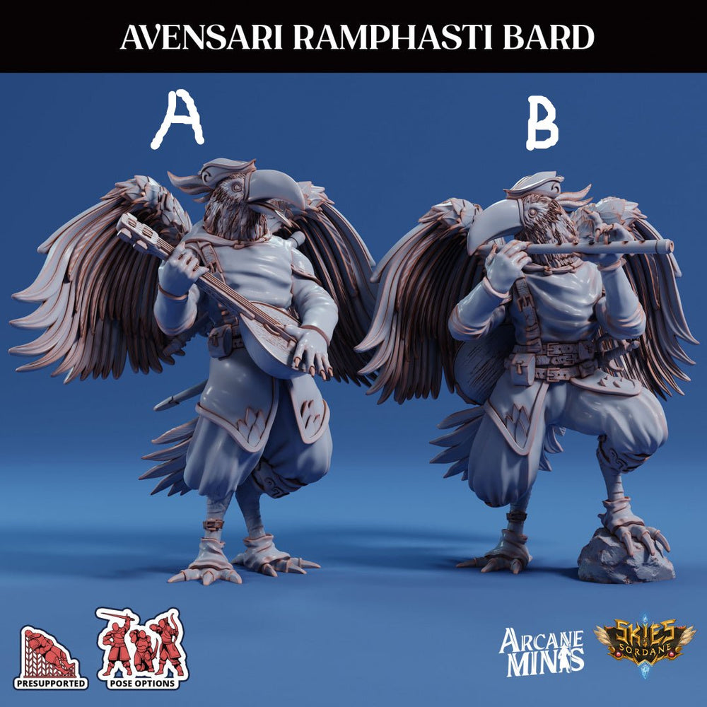 3D Printed Sordane Publishing Avensari Ramphasti Bard Mighty Skies A Sordane Stories Set 28 32mm D&D (Online Only)