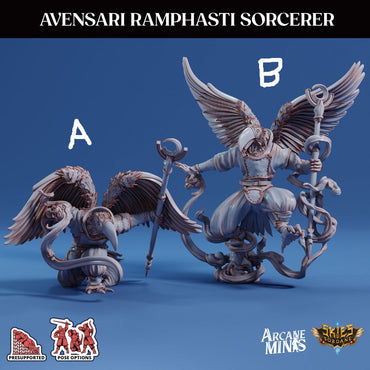3D Printed Sordane Publishing Avensari Ramphasti Sorcerer Mighty Skies A Sordane Stories Set 28 32mm D&D (Online Only)