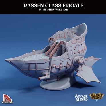 3D Printed Sordane Publishing Arcane Minis Mini Ship - Rassen Assault Frigate 28 32mm D&D (Online Only)