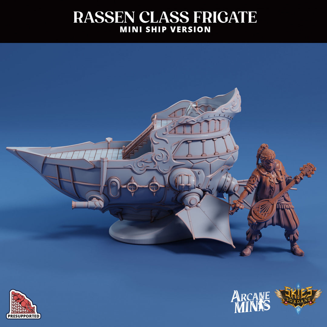 3D Printed Sordane Publishing Arcane Minis Mini Ship - Rassen Assault Frigate 28 32mm D&D (Online Only)