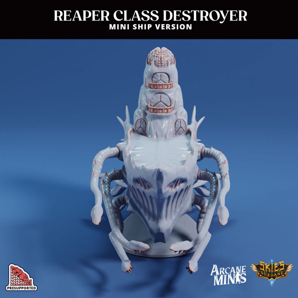 3D Printed Sordane Publishing Arcane Minis Mini Ship - Hivemind Reaper 28 32mm D&D (Online Only)