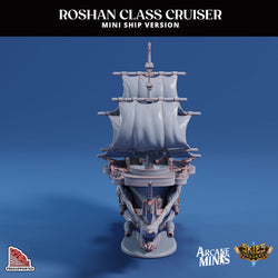 3D Printed Sordane Publishing Arcane Minis The Roshan Cruiser Mini Ships 28 32mm D&D (Online Only)