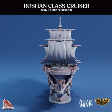 3D Printed Sordane Publishing Arcane Minis The Roshan Cruiser Mini Ships 28 32mm D&D (Online Only)
